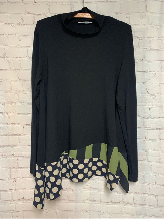 Tekbika by Alembika Tops - TEKBIKA by Alembika Black Green Tunic Top Size L 40”